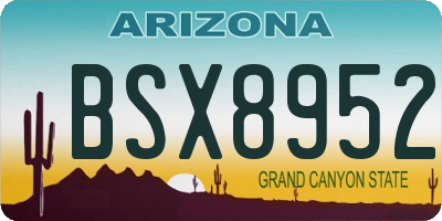 AZ license plate BSX8952