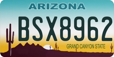 AZ license plate BSX8962