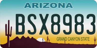 AZ license plate BSX8983