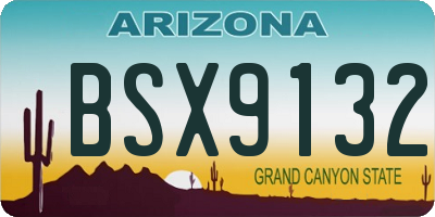 AZ license plate BSX9132