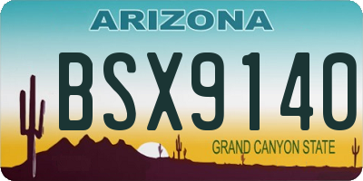 AZ license plate BSX9140