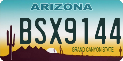 AZ license plate BSX9144