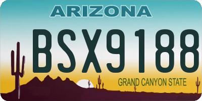 AZ license plate BSX9188