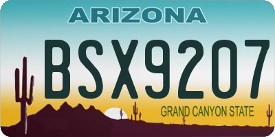 AZ license plate BSX9207