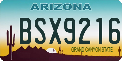 AZ license plate BSX9216