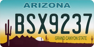 AZ license plate BSX9237
