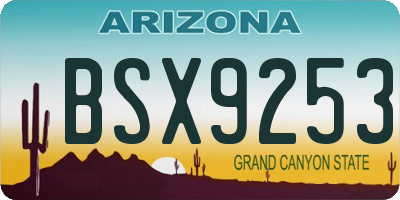 AZ license plate BSX9253