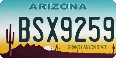 AZ license plate BSX9259