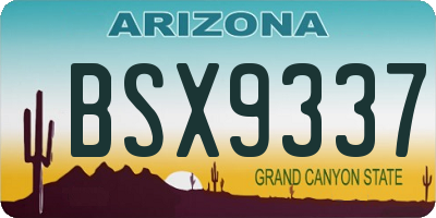 AZ license plate BSX9337