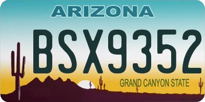 AZ license plate BSX9352