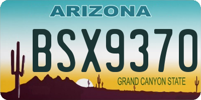 AZ license plate BSX9370