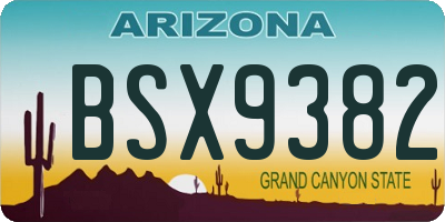 AZ license plate BSX9382