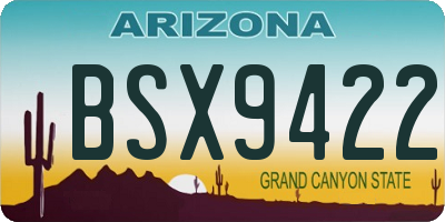 AZ license plate BSX9422