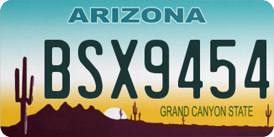 AZ license plate BSX9454