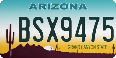 AZ license plate BSX9475