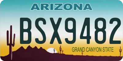 AZ license plate BSX9482