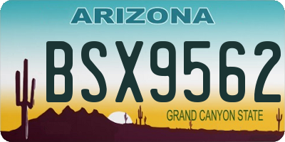 AZ license plate BSX9562