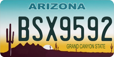 AZ license plate BSX9592