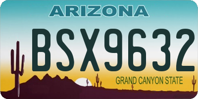 AZ license plate BSX9632