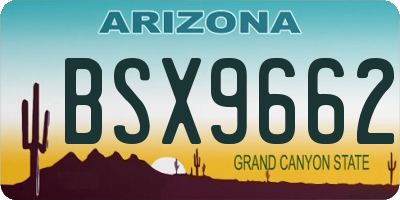 AZ license plate BSX9662