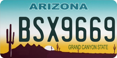 AZ license plate BSX9669