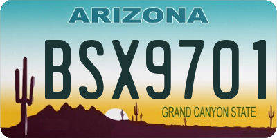 AZ license plate BSX9701