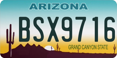 AZ license plate BSX9716