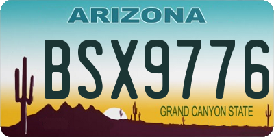 AZ license plate BSX9776