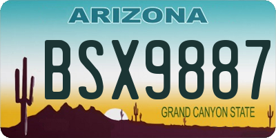 AZ license plate BSX9887