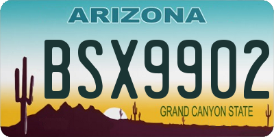 AZ license plate BSX9902