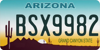 AZ license plate BSX9982