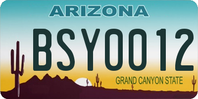AZ license plate BSY0012