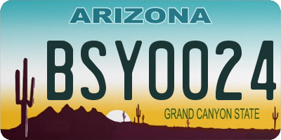 AZ license plate BSY0024