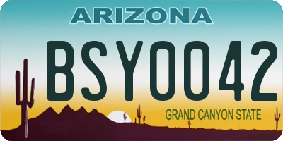 AZ license plate BSY0042