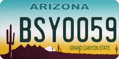 AZ license plate BSY0059