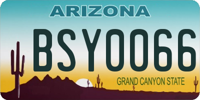 AZ license plate BSY0066