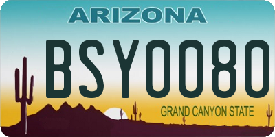 AZ license plate BSY0080