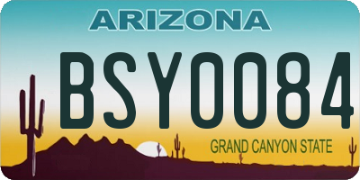AZ license plate BSY0084