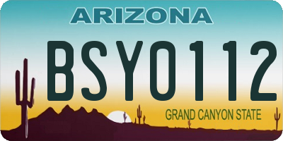 AZ license plate BSY0112