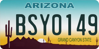 AZ license plate BSY0149