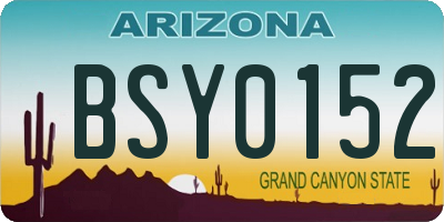 AZ license plate BSY0152