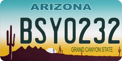 AZ license plate BSY0232