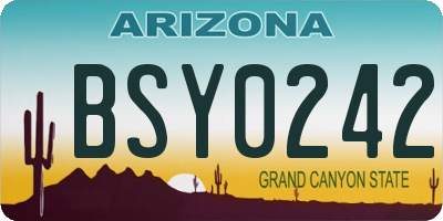 AZ license plate BSY0242
