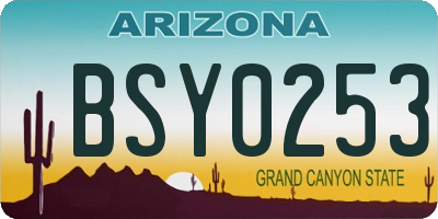 AZ license plate BSY0253