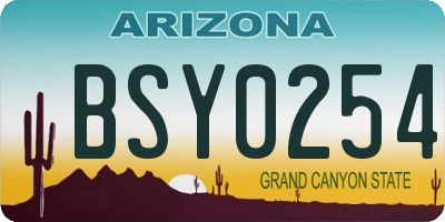 AZ license plate BSY0254