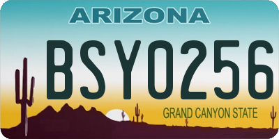 AZ license plate BSY0256