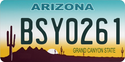 AZ license plate BSY0261