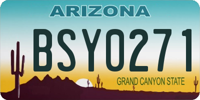 AZ license plate BSY0271