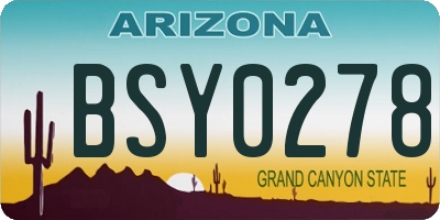 AZ license plate BSY0278