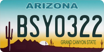 AZ license plate BSY0322